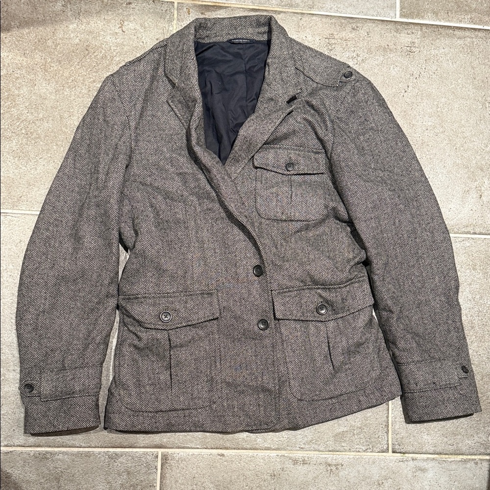 Banana Republic Herringbone Blazer in Black and White